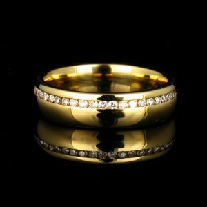BRUMANI BRUNER SIGNED NATURAL 1/5ct DIAMOND 18K YELLOW GOLD 4.5MM WIDE BAND RING